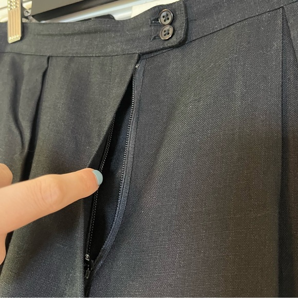 Christian Dior Vintage 80s Separates Wide Leg Trouser Pant Black Size 26 Waist - Picture 9 of 10